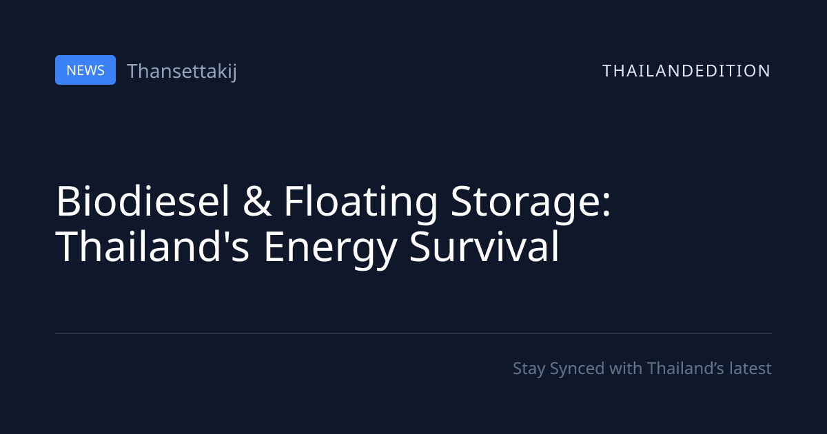 Biodiesel & Floating Storage: Thailand's Energy | thailandedition