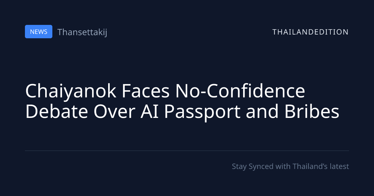 Chaiyanok Faces No-Confidence Debate Over AI | thailandedition