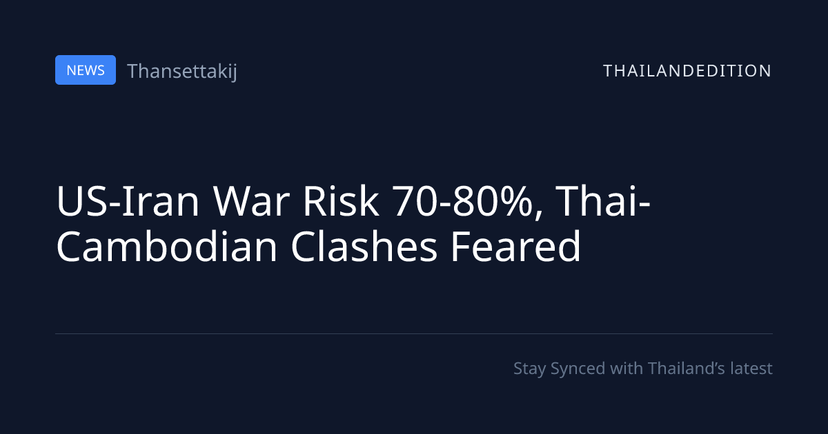 US-Iran War Risk 70-80%, Thai-Cambodian Clashes | thailandedition