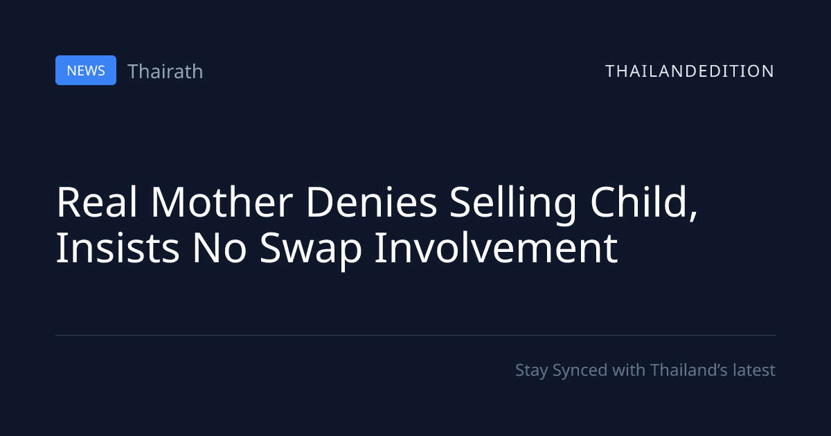 Real Mother Denies Selling Child, Insists No Swap | thailandedition