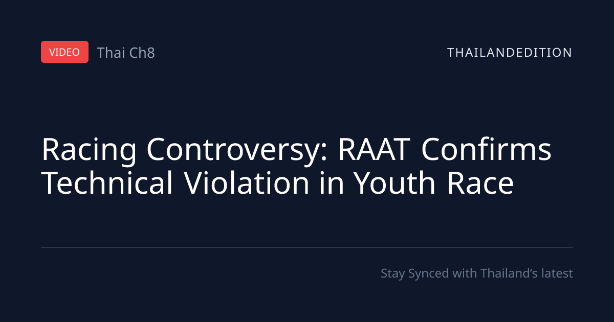 Racing Controversy: RAAT Confirms Technical | thailandedition