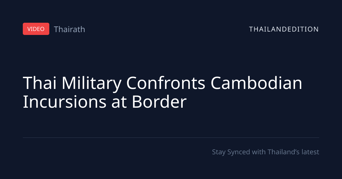 Thai Military Confronts Cambodian Incursions at | thailandedition