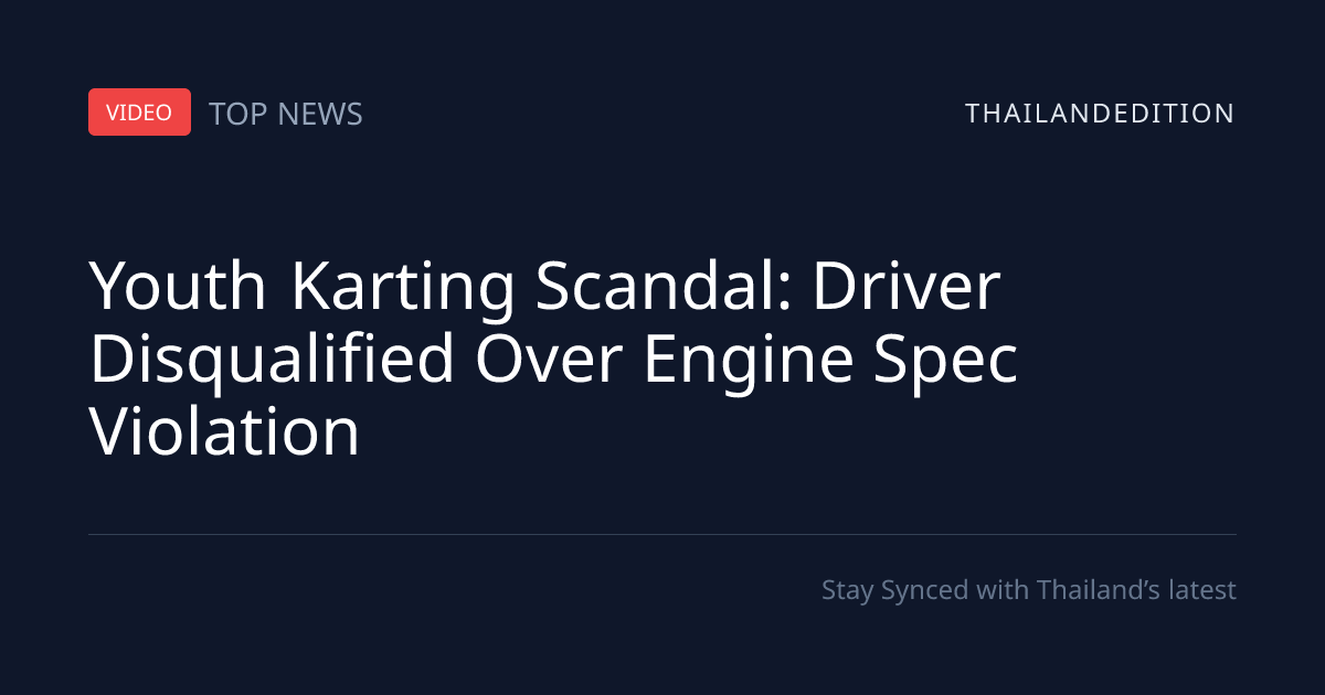 Youth Karting Scandal: Driver Disqualified Over | thailandedition